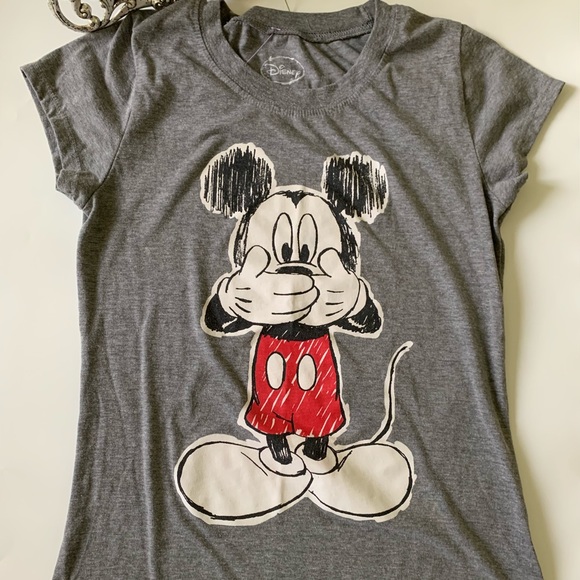Disney Mickey Mouse Tee Shirt - Gray - L - Picture 1 of 4
